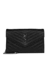 Saint Laurent Women Ysl Logo Quilted Leather Wallet On Chain Bag