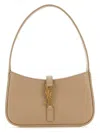 Saint Laurent Women's Ysl M.bag Hobo 5a7 Queens Calf In Darkbeige