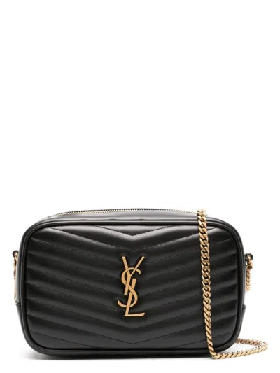 Saint Laurent Women's Ysl M.bag Mono Vitello Piumott In Nero