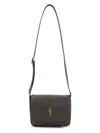 Saint Laurent Mud Leather Niki Saddle Crossbody Bag In Brown