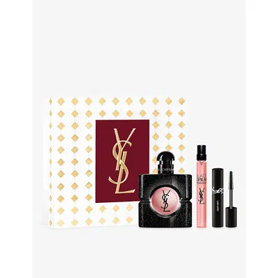 Saint Laurent Womens Black Opium Eau De Parfum & Mini Lash Latex Gift Set In Transparent