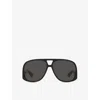 Saint Laurent Womens Black Sl 652 Pilot-frame Acetate Sunglasses In Black
