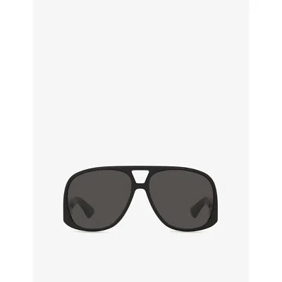 Saint Laurent Womens Black Sl 652 Pilot-frame Acetate Sunglasses