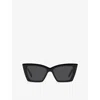 Saint Laurent Womens Black Sl 657 Cat Eye Acetate Sunglasses In Black