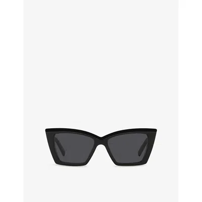 Saint Laurent Womens Black Sl 657 Cat Eye Acetate Sunglasses