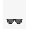 Saint Laurent Womens Black Sl 668 Rectangle-frame Acetate Sunglasses