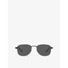 Saint Laurent Womens Black Sl 741 Rectangular-frame Metal Sunglasses