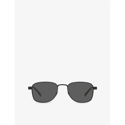 Saint Laurent Womens Black Sl 741 Rectangular-frame Metal Sunglasses