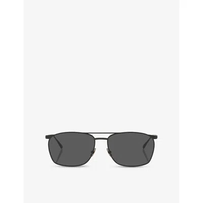 Saint Laurent Womens Sl796 Vincent Pilot-frame Metal Sunglasses Black