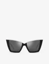 Saint Laurent 570 Acetate Cat Eye Sunglasses In Black