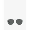 Saint Laurent Womens Ys000566 Sl 665 Pilot-frame Metal Sunglasses Black In Black