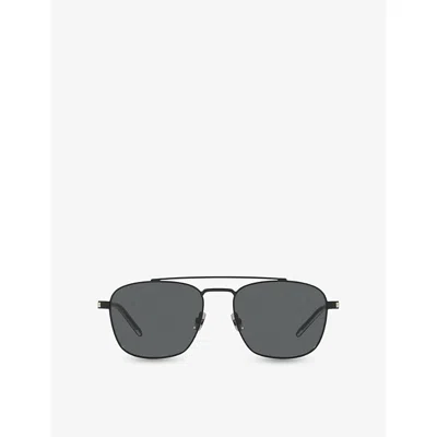 Saint Laurent Womens Ys000566 Sl 665 Pilot-frame Metal Sunglasses Black