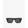 Saint Laurent Womens Ys000582 Sl M131 Rectangle-frame Acetate Sunglasses Black In Black
