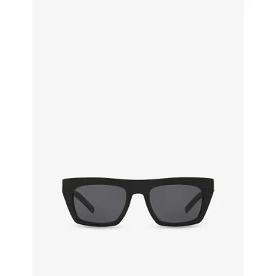 Saint Laurent Womens Ys000582 Sl M131 Rectangle-frame Acetate Sunglasses Black