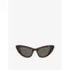 Saint Laurent Womens Brown Sl 213 Lily Cat Eye-frame Acetate Sunglasses In Brown