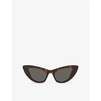 Saint Laurent Womens Brown Sl 213 Lily Cat Eye-frame Acetate Sunglasses