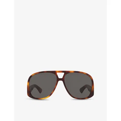 Saint Laurent Womens Brown Sl 652 Pilot-frame Acetate Sunglasses