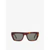 Saint Laurent Womens Sl M131 Rectangle-frame Acetate Sunglasses Brown In Brown