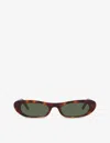 Saint Laurent Womens Brown Sl557 Rectangular-frame Acetate Sunglasses In Brown