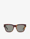 Saint Laurent Womens Brown Sl560 Square-frame Acetate Sunglasses In Brown