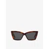 Saint Laurent Womens Sl657 Cat-eye Frame Acetate Sunglasses Brown In Brown