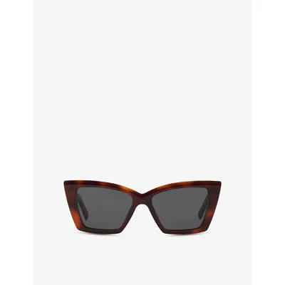 Saint Laurent Womens Sl657 Cat-eye Frame Acetate Sunglasses Brown