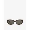 Saint Laurent Womens Brown Slm148 Cat Eye-frame Acetate Sunglasses In Brown