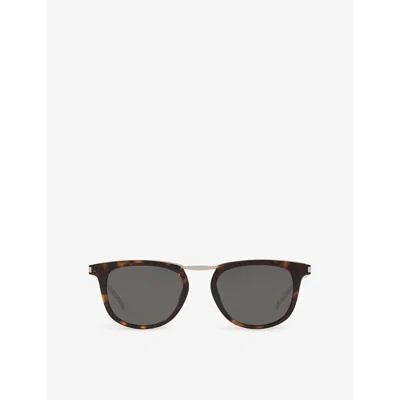 Saint Laurent Womens  Ys000620 Sl 753 Round-frame Acetate Sunglasses In Brown