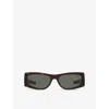 Saint Laurent Rectangle Sunglasses In Brown