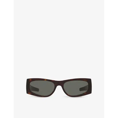 SAINT LAURENT WOMENS YS000621 SL M140 RECTANGLE-FRAME ACETATE SUNGLASSES BROWN
