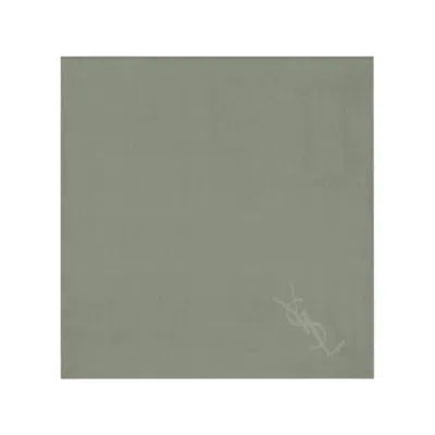 Saint Laurent Womens Cassandra Square Scarf Silk In Green