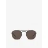 Saint Laurent Womens Black Sl 422 Round-frame Metal Sunglasses