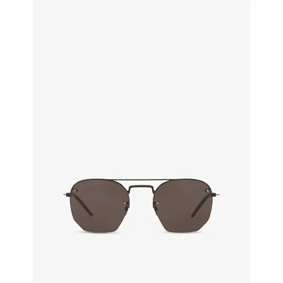 Saint Laurent Womens Black Sl 422 Round-frame Metal Sunglasses