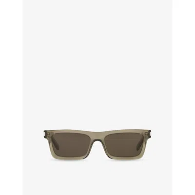 Saint Laurent Womens Brown Sl 461 Betty Rectangular-frame Acetate Sunglasses