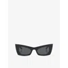 Saint Laurent Womens Black Sl 702 Cat Eye-frame Injected Sunglasses In Black