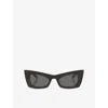 Saint Laurent Womens Brown Sl 702 Cat Eye-frame Injected Sunglasses In Brown