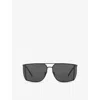 Saint Laurent Womens Black Sl 750 Rectangular-frame Metal Sunglasses