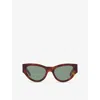 Saint Laurent Womens Brown Sl M94 Cat Eye-frame Acetate Sunglasses In Brown