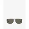Saint Laurent Womens Silver Sl 750 Rectangular-frame Metal Sunglasses In Silver
