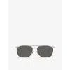 Saint Laurent Womens Silver Sl796 Vincent Pilot-frame Metal Sunglasses