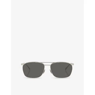 Saint Laurent Womens Silver Sl796 Vincent Pilot-frame Metal Sunglasses