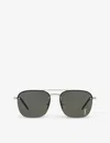 Saint Laurent Womens Silver Ys000490 Sl 309 M Rectangular-frame Metal Sunglasses In Silver