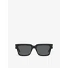 Saint Laurent Womens Sl 732 Square-frame Acetate Sunglasses Black In Black