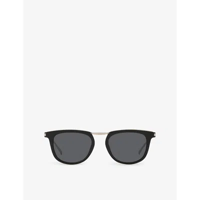 SAINT LAURENT WOMENS BLACK SL 753 BRANDED ACETATE AND METAL SUNGLASSES