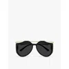 Saint Laurent 55mm Irregular Sunglasses In Black