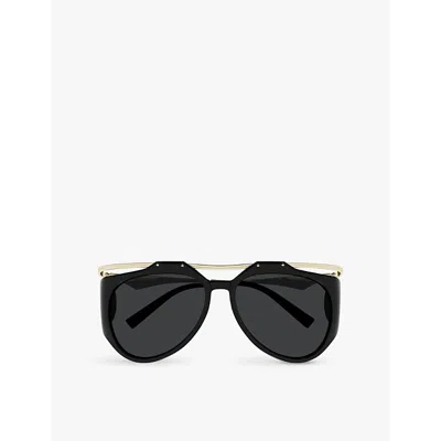 SAINT LAURENT WOMENS BLACK SLM137 AMELIA PILOT-FRAME ACETATE AND METAL SUNGLASSES