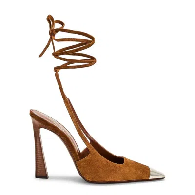 Saint Laurent Womens Tom Lace Up Pumps In Brown