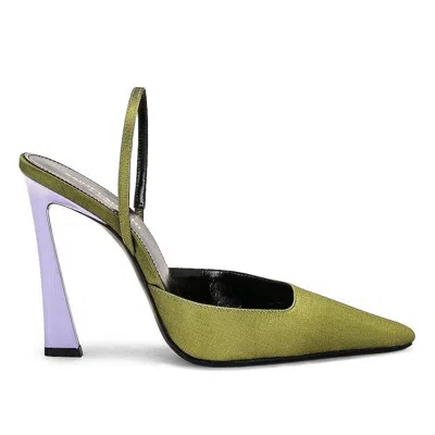 Saint Laurent Womens Tom Slingback Pumps In Green