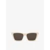 Saint Laurent Womens White Sl 276 Mica Cat Eye Acetate Sunglasses In White