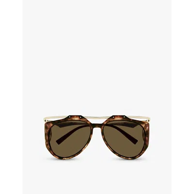 SAINT LAURENT WOMENS MULTI-COLOURED YS000610 AMELIA PILOT-FRAME METAL SUNGLASSES
